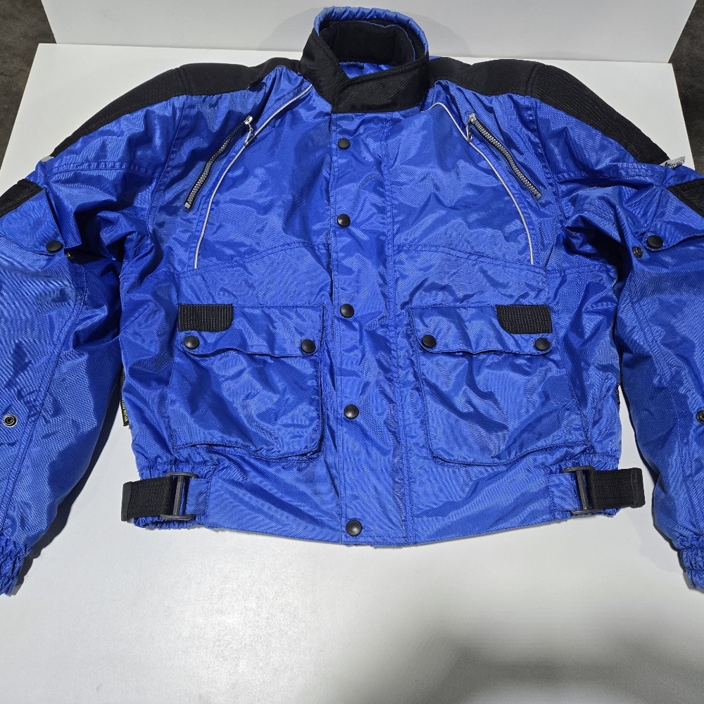 Himalaya Mens Med Motor Bike Wear Blue Black Padded Mesh Motorcycle Moto Jacket.